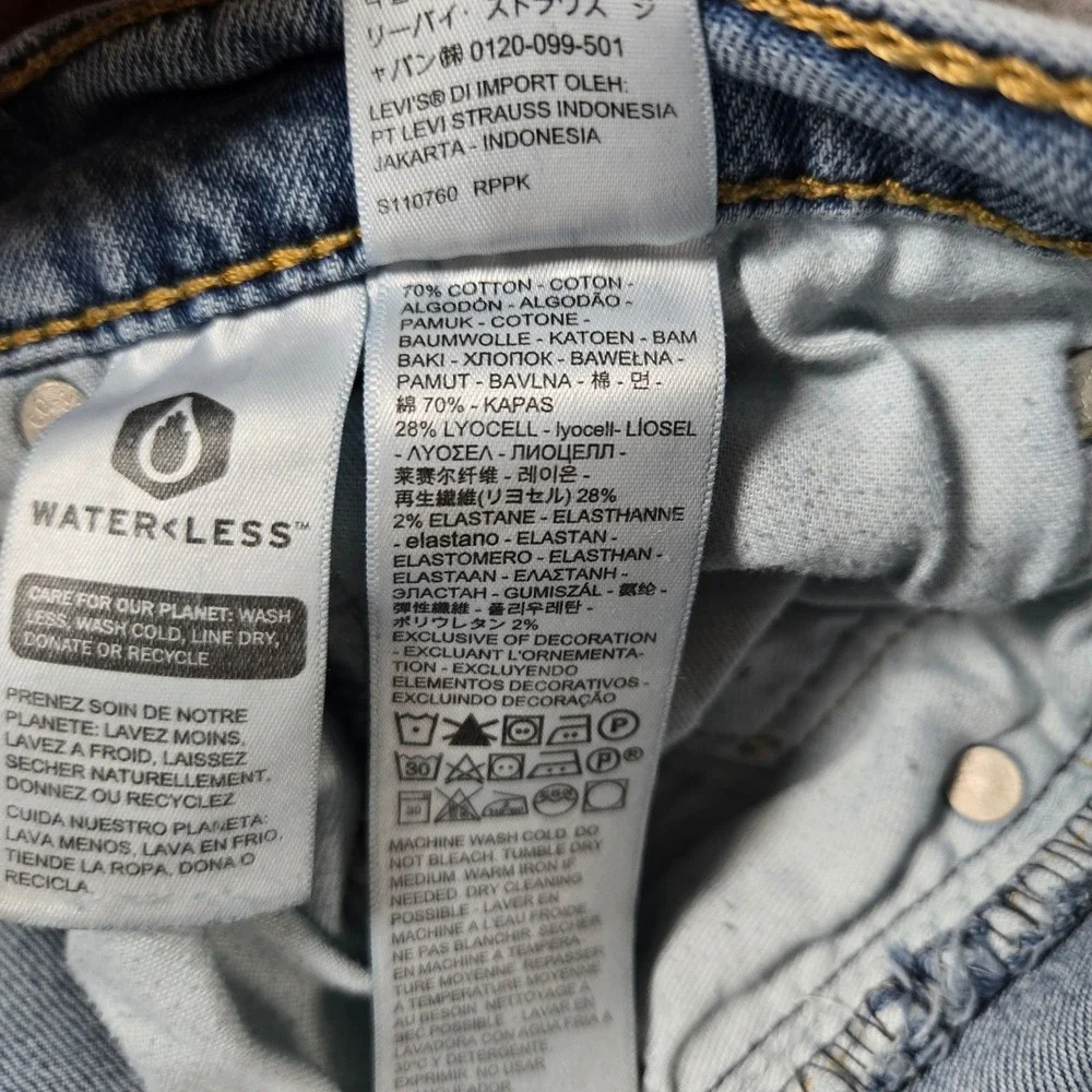 Levis Mens Light Blue 512 Slim Taper Stretch Denim Jeans 33x30 (Fits 33x28)
